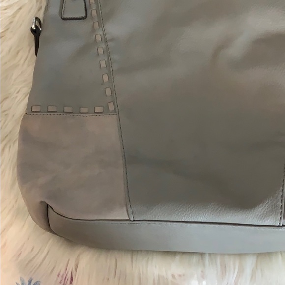 Grey Faux Leather Hobo Tote Shoulder Bag Patchwork - Picture 4 of 12